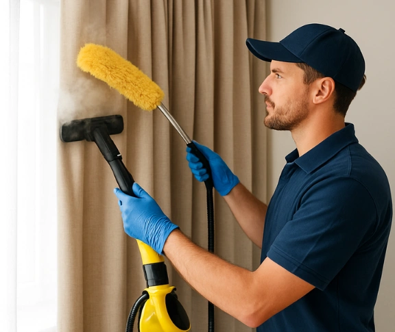 Trusted curtain steam cleaning technician Matty Curtain Cleaning thorneside QLD