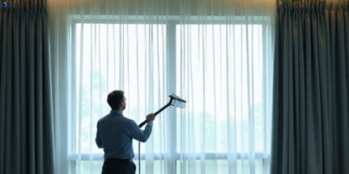 Commercial curtain steam cleaning service thorneside hotels offices