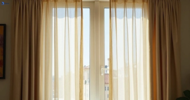 Dusty and dull curtains in thorneside before steam cleaning